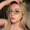Oval Small Frame Sunglasses Women Fashion Metal Frame Men Sunglasses Retro Square Punk Glasses Outdoor Driving Sunglasses UV400