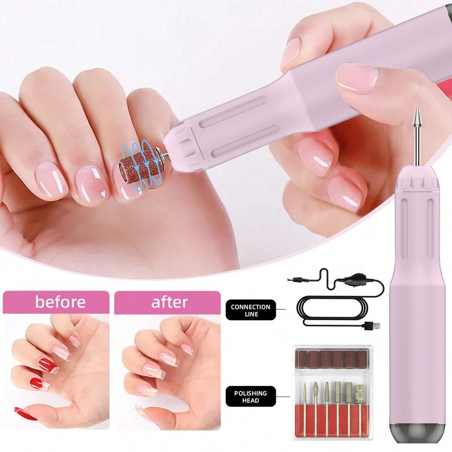 Electric 4-in-1 Nail Grinder & Manicure Tool: Integrated Nail & Dead Skin Remover with Polishing Function.