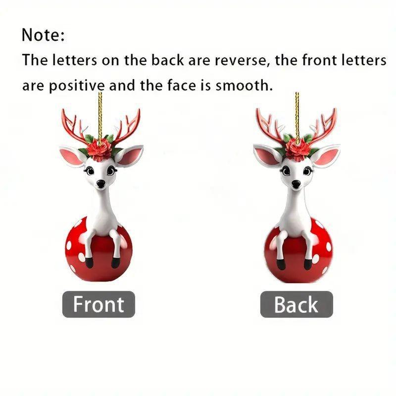 Adorable Cartoon Deer Car Hanging Ornament Made Of Durable Acrylic For Stylish Decor