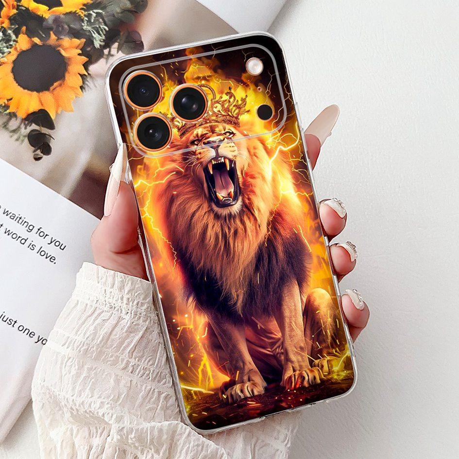 Für iPhone 17 Pro Max Hülle Coole Drachen Löwen Katze Cartoon Weiches Silikon Handy Rückseite auf iPhone 17 Pro iPhone17 17Pro Schutz