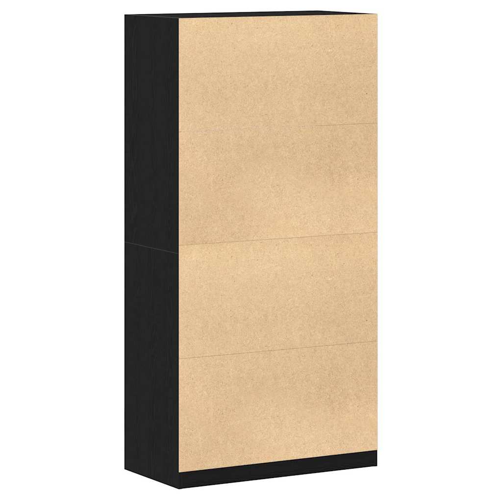Wardrobe with Shelf Black Oak Effect 100 x 50 x 200 cm