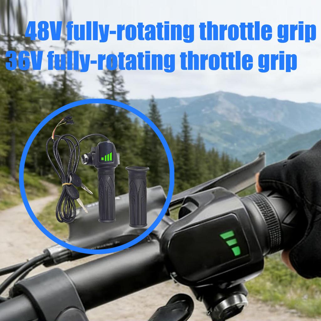 LCD Speed Display Throttle 36V 48V Twist Grip Throttle Controller 3Pin For Electric Bicycles And Scooters