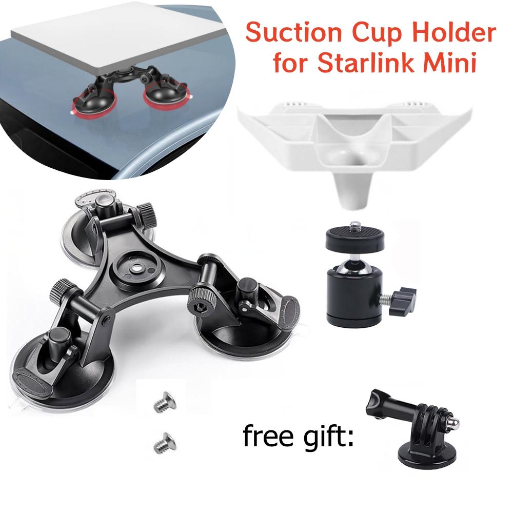 For StarLink Mini Suction Cup Holder Car Roof Bracket with Adjustable Angle Adapter for Smooth Surface Mounting Kits