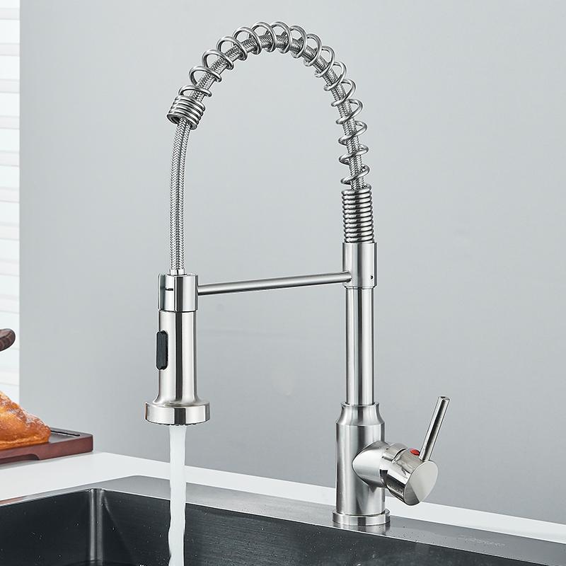 

Выдвижной кухонный кран с одной ручкой, смеситель для холодной воды, поворотный кран на 360°, двухфункциональная насадка, кран для кухонной мойки
