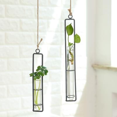 Nordic Hause Dekoration Blume Wand Vase Blume Reagenzglas Vasen Klar Glas Behälter Wand Hängen Air Plant Blume Flasche Vase