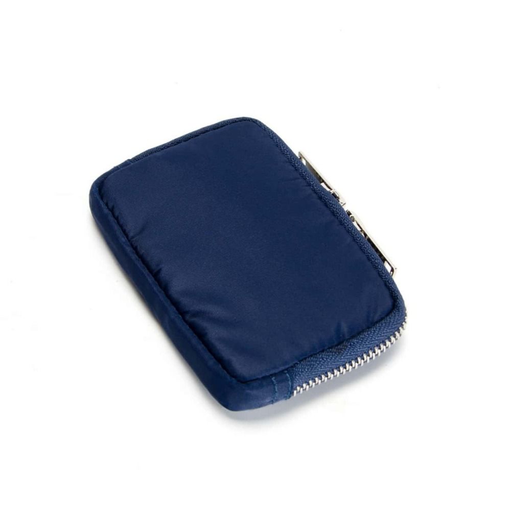 Portable Men Wallet RFID Anti-theft Mini Earbuds Storage Bag Square Nylon Coin Purse  Earphone Bag