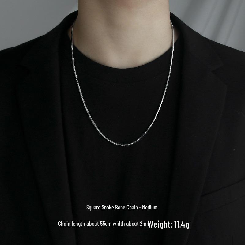 Tytanowa Stal Kwadratowy Łańcuszek Wężykowy: Unisex Lekki Luksus, Wysokiej Klasy Łańcuszek na Obojczyk