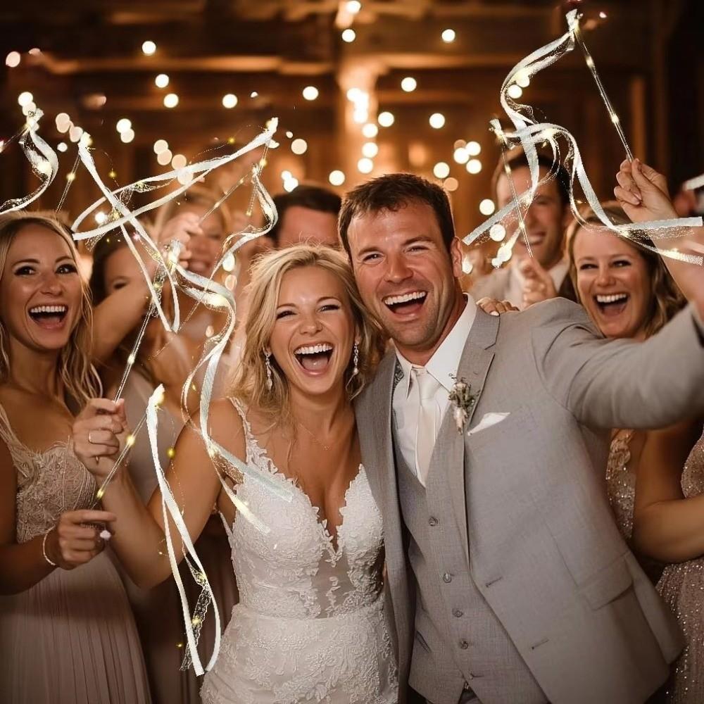 5PCS Glow Flash LED Light Up Fairy Sticks String Light Ribbon Hand Sticks Concert Raves