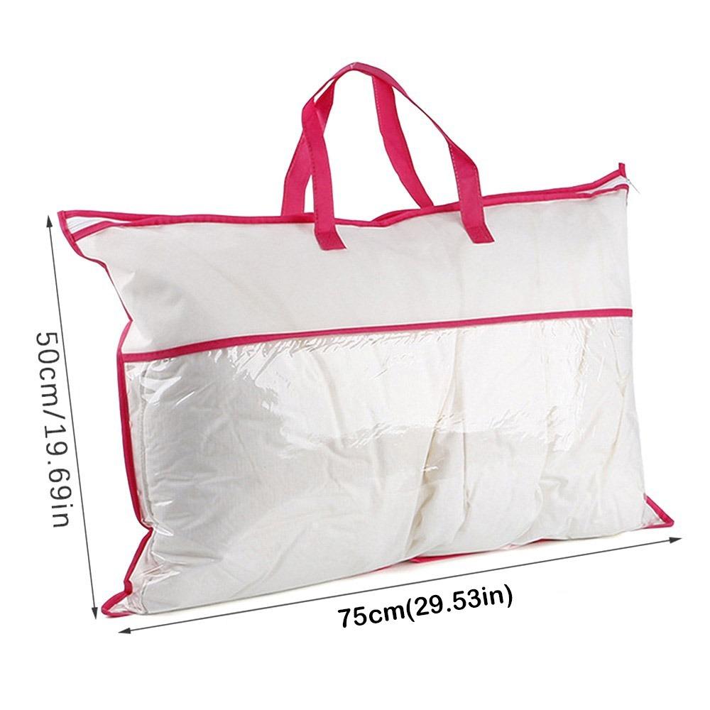 Transparent Pillow Storage Bag Non-woven Tote Bag for Storing Pillows and Blankets