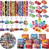 110pcs Cartoon Party Favors, Cars Party Favors Pack - Cars Gift Bags Keychain Stickers Toys Seals Etc Birthday Party Supplies for Boys Kids