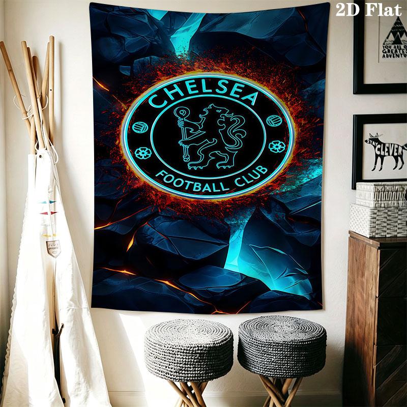 Chelsea-Logo Wandbehang Bedruckte Stoffdecke Dekorative Wandteppiche für Schlafzimmer Wohnzimmer Heimdekoration