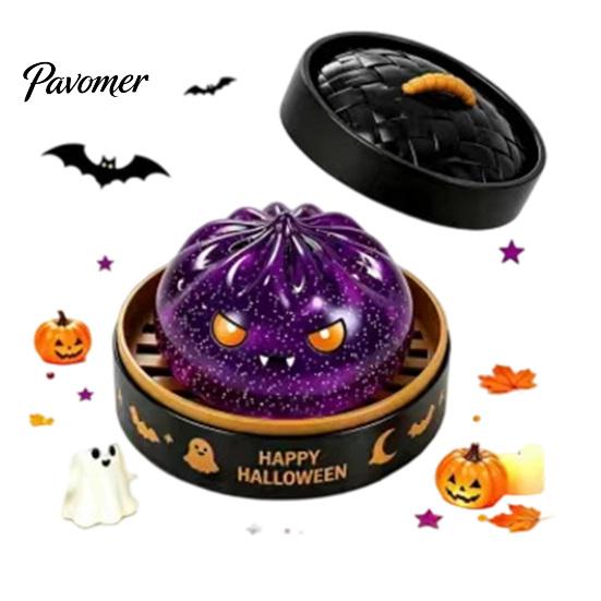 Skeleton Dumpling Toy 1/5/6Pcs Halloween Squeezing with Steamer, Pumpkin Ghost Eyeball Bun Stress Relief for Kids Adults, Party Favors