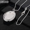 925 Sterling Silber Exquisites Vintage Foto-Box Anhänger Halskette - Stilvoller Abend Schmuck