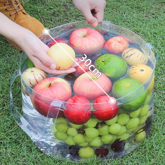 6.8/12L Foldable Water Bucket with Portable Handle Waterproof PVC Wash Basin Bag Multifunctional Outdoor Camping Fishing Collapsible Water Storage