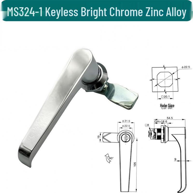 MS324 Zinc Alloy T/L-Type Handle Lock for Air Purifier Door and Industrial Equipment