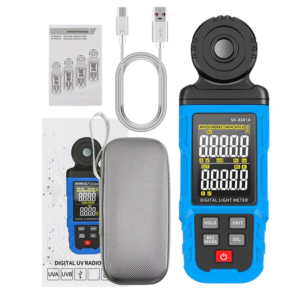 Light Meter Digital Illuminance Meter Handheld Ambient Temperature Measurer 0.1 300000Lx Meter Support Data Logging 5