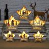 Glowing Wooden Star Ornament for Christmas Window Display