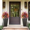 Sfera Topiaria Viola Artificiale con Picchetto per Piante Finte Viola da Esterno Arbusti Piante Finte Realistiche Resistenti ai Raggi UV per Giardino Cortile Portico