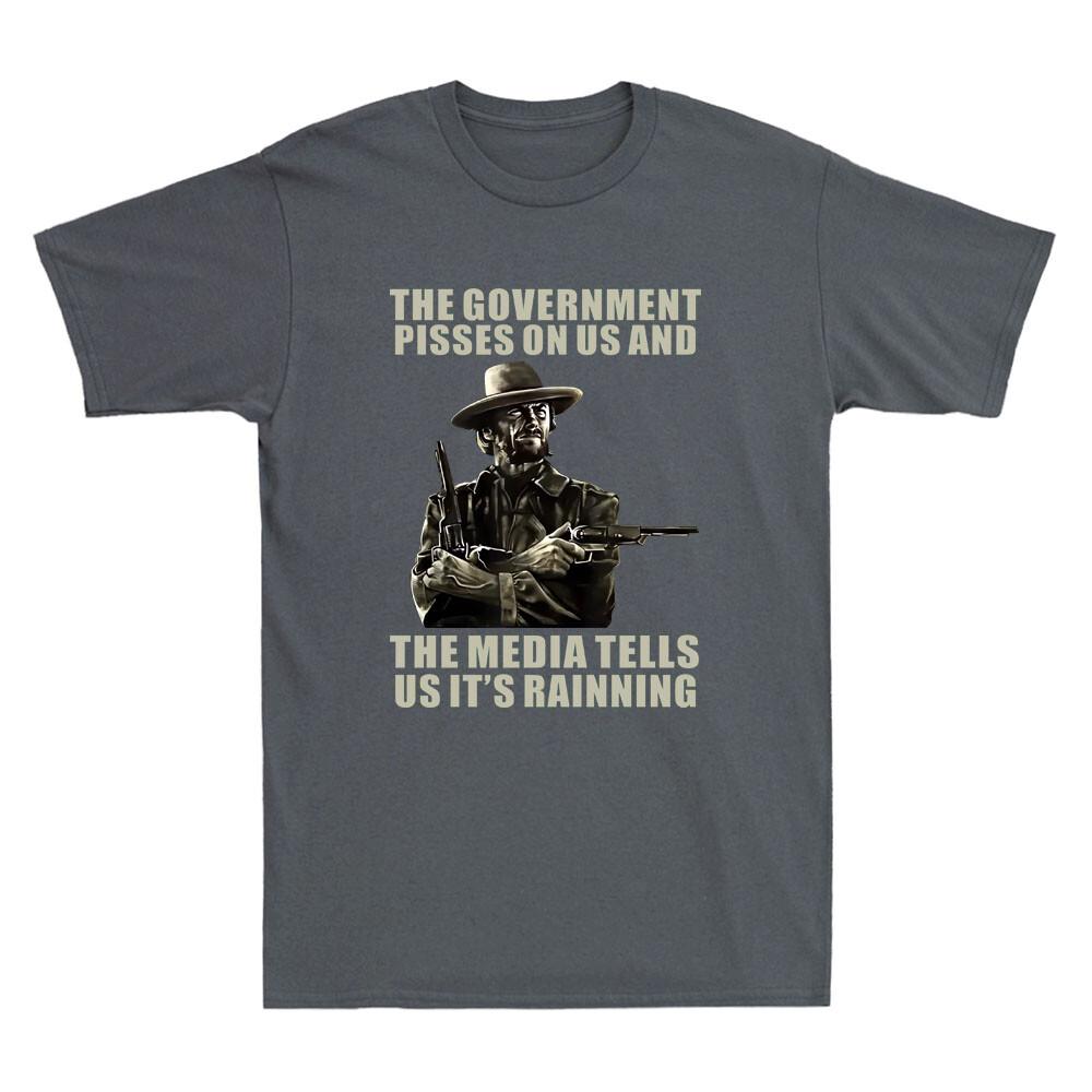 GovernUnisext Pisses On Us And The Media Tell Us Raining Funny Quote Unisex's T-Shirt