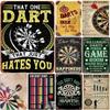 Dart Metal Teneke Tabela Bilardo Poker Duvar Sanatı Posterleri Plaka Vintage Demir Boyama Ev Kafe Oyun Odası Kulüp Bar için Dekorasyon