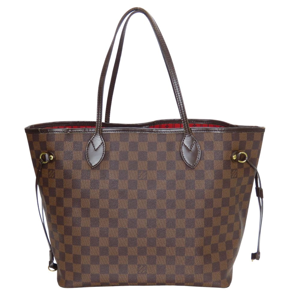 Used LOUIS VUITTON Tote Bag Neverfull MM N51105 Damier Ebene Brown Shoulder