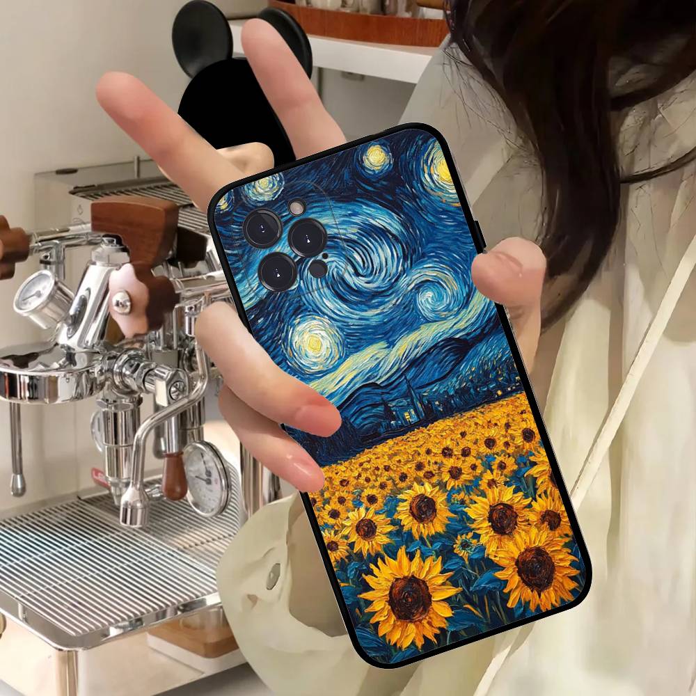 Van Gogh Cartoon Art Phone Case For IPhone 17 16 15 14 11 12 13 Mini Pro XS Max Plus Funda Shell