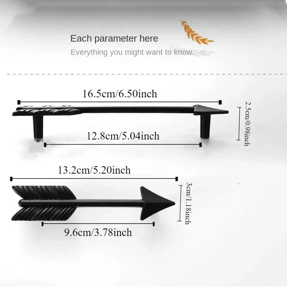 Chinese Style Arrow Door Handle Zinc Alloy Dual Hole Drawer Pulls Chinese Style Simple Cabinet Handles Hardware Fittings