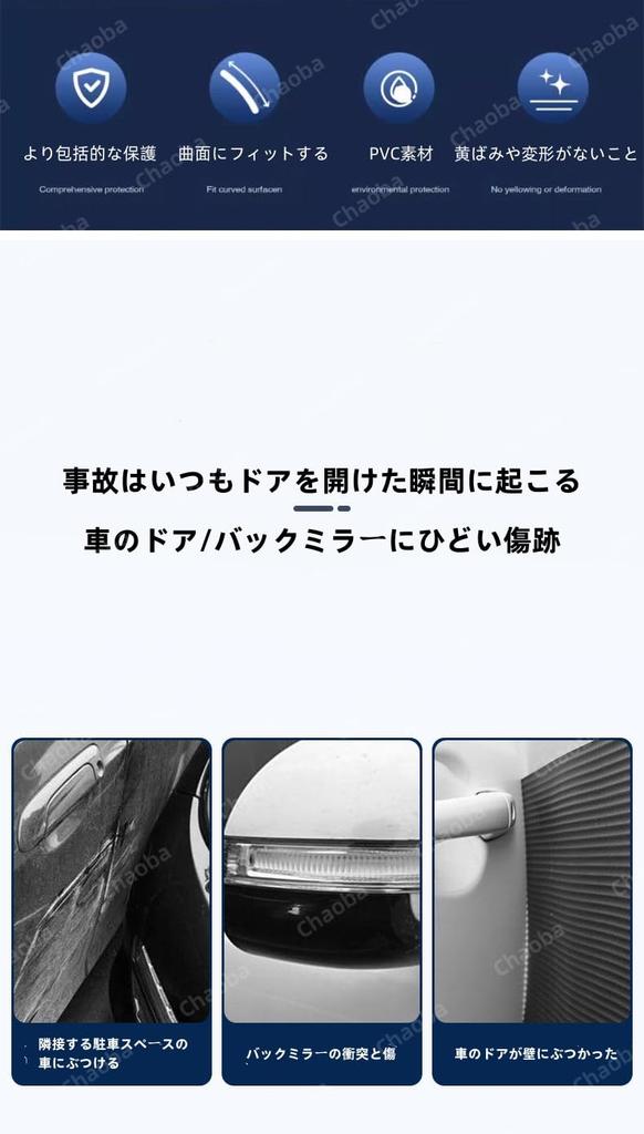 Rise RAIZE Car Door Guard, Set of 4, Rearview Mirror Guard, Side Door Bumper,