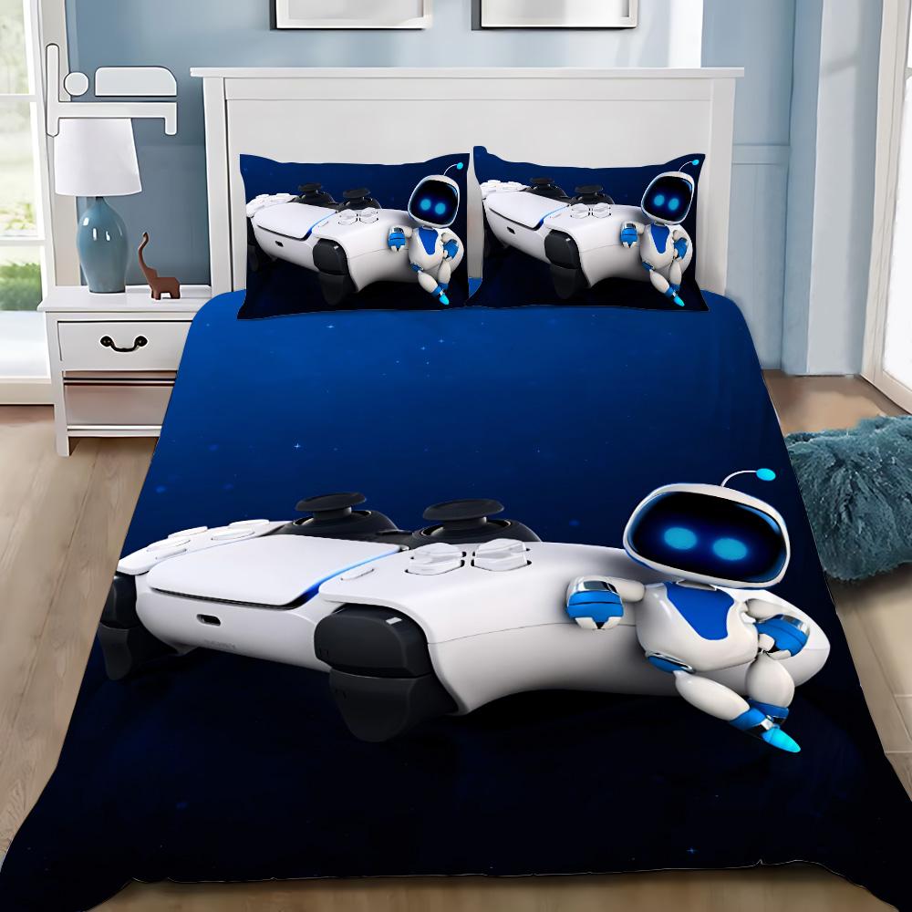 

Модный комплект постельного белья с принтом A-Astrobot Game для мальчиков и девочек, двуспальный, размер Queen, размер King, пододеяльник, наволочка, кровать для мальчиков, домашний текстиль для взрослых EU Single(135x200cm)