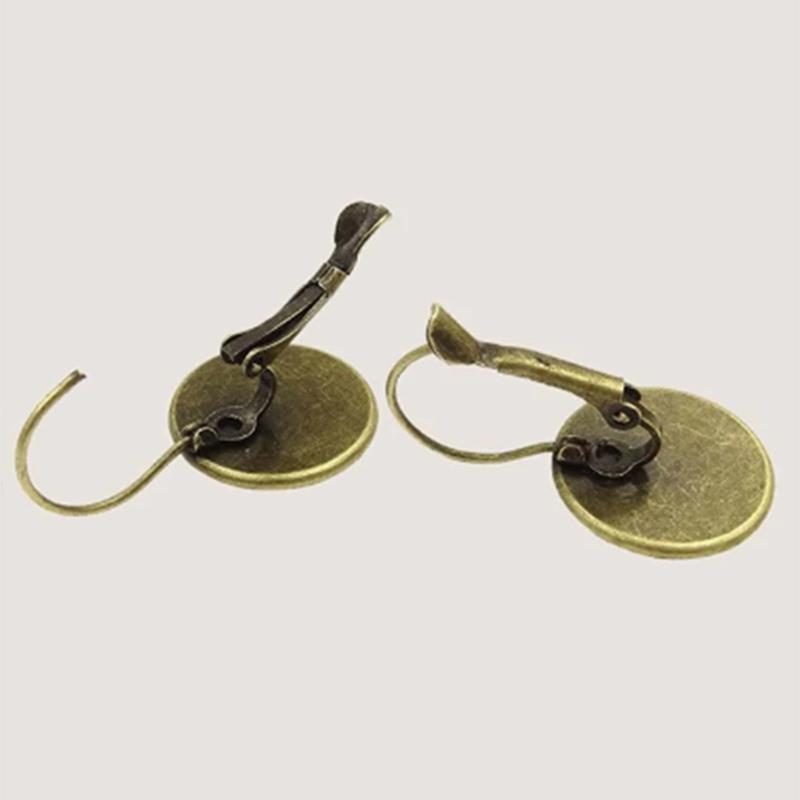 Orecchini Vintage con Uccello Gazza Blu Orecchini Rotondi Retro in Bronzo Antico con Cupola di Vetro per Donna