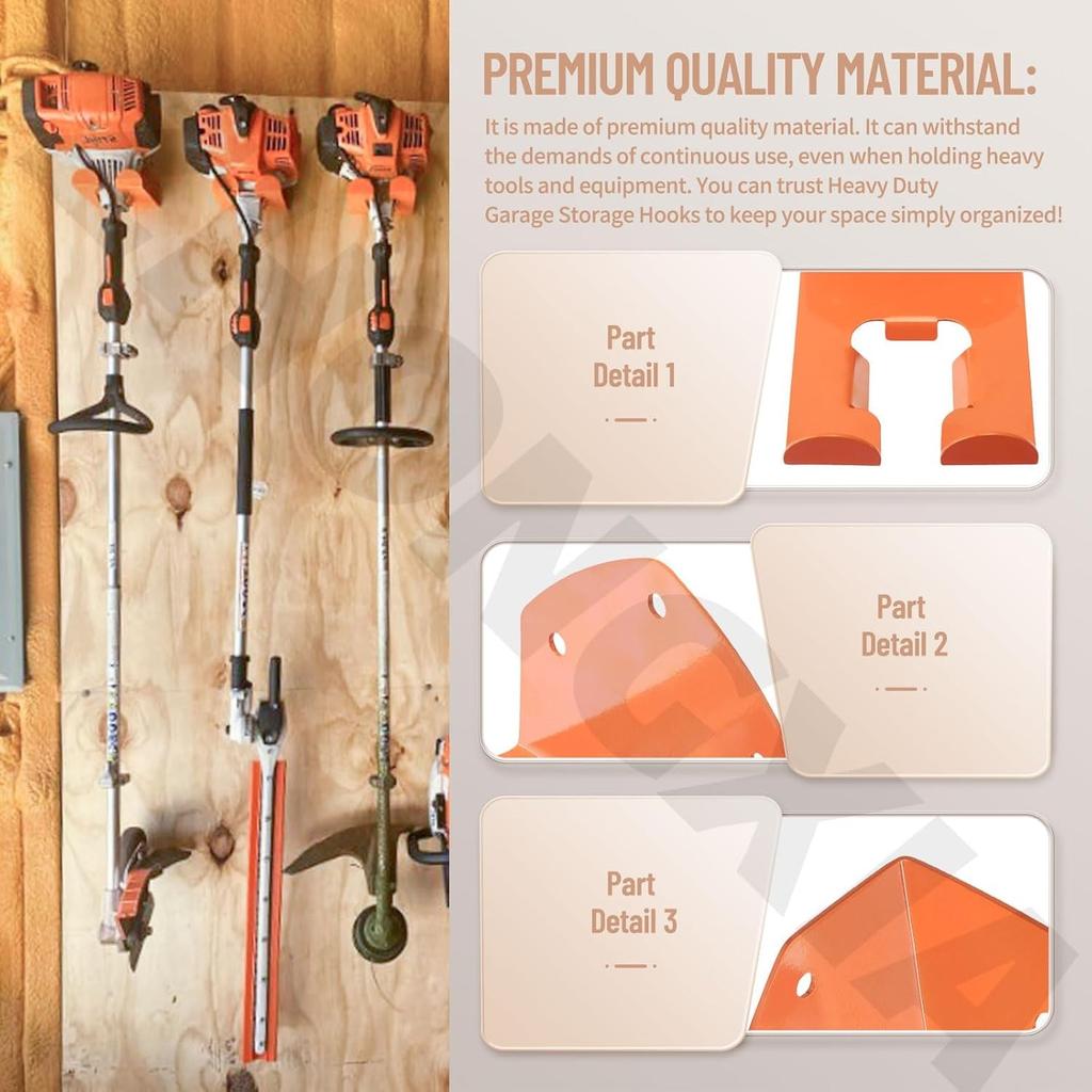 2 Pack Trimmer Rack Suit Trimmer Rack Garden Power Tool Hanger Garage Storage for Stihl Kombi, Grass/Hedge Trimmer, Adjustable, Wall Mount