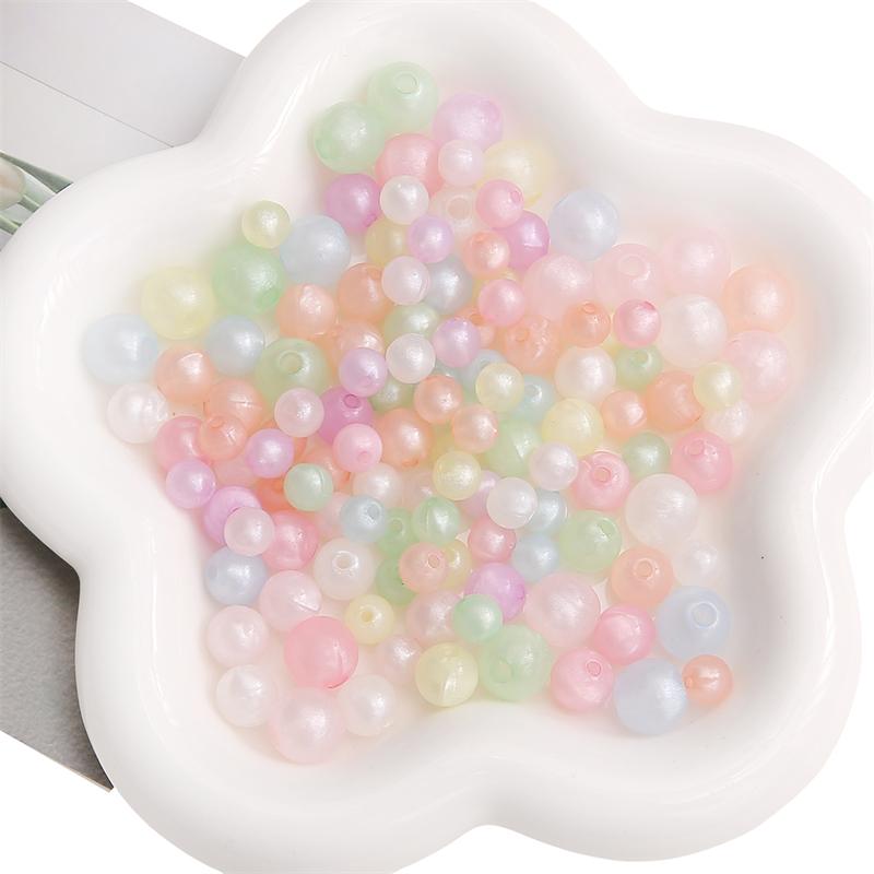 20-50pcs/bag Acrylic Luminous Round Beads DIY Bracelet Necklace Earrings Jewelry Accessories