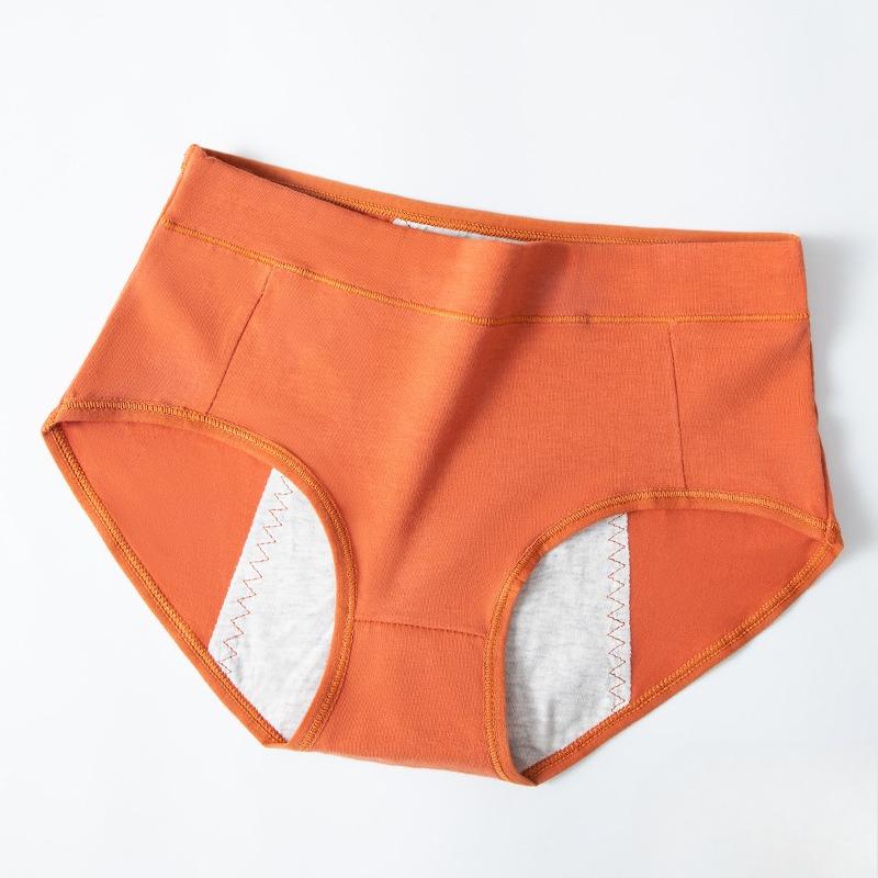 

Ladies Spring and Autumn Simple Soft Double Leak Proof Physiological Middle Waist Triangle Briefs XL