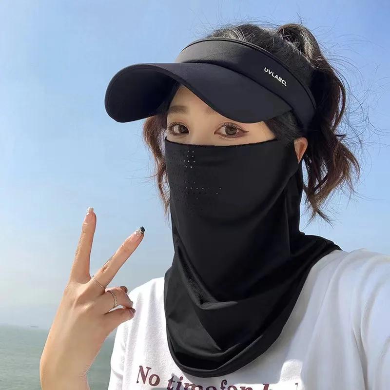Sommer UV-Schutz Outdoor Nackenwickel Abdeckung Sport Sonnenschutz Eis Seide Maske Gesichtsabdeckung Nackenwickel Abdeckung Sonnenschutz Schal