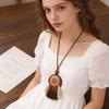 Elegant Boho Long Neckalce Trendy Tribal Necklace Retro Brown Pendent Necklaces  Jewelry