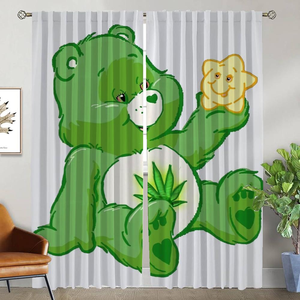 Modern Living Room Curtains 2 Pieces Care BearS Curtains for Child Bedroom Window Curtain Shades Halloween Decoration Partition