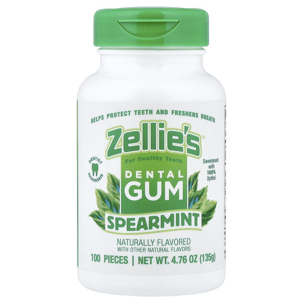 Zellie's, Zahnkaugummi, Minzgeschmack, 100 Stück