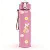 1PC Cute Bear Baby Shower Doodle Pattern 750ml Color Plastic Sports Water Bottle Leakproof Flip Straw Lid Suitable for Sports Office Home Use