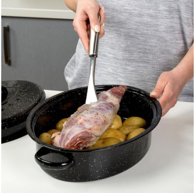 

NAVA Oval Roaster 8 л черный - жаровня из углеродистой стали с крышкой