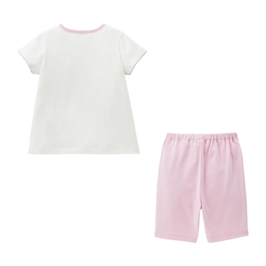 HOT Top and bottom short [MIKIHOUSE BISCUITS] set, sleeves, loungewear, boys, girls, baby, children's clothing, white, 110cm, 72-7302-681