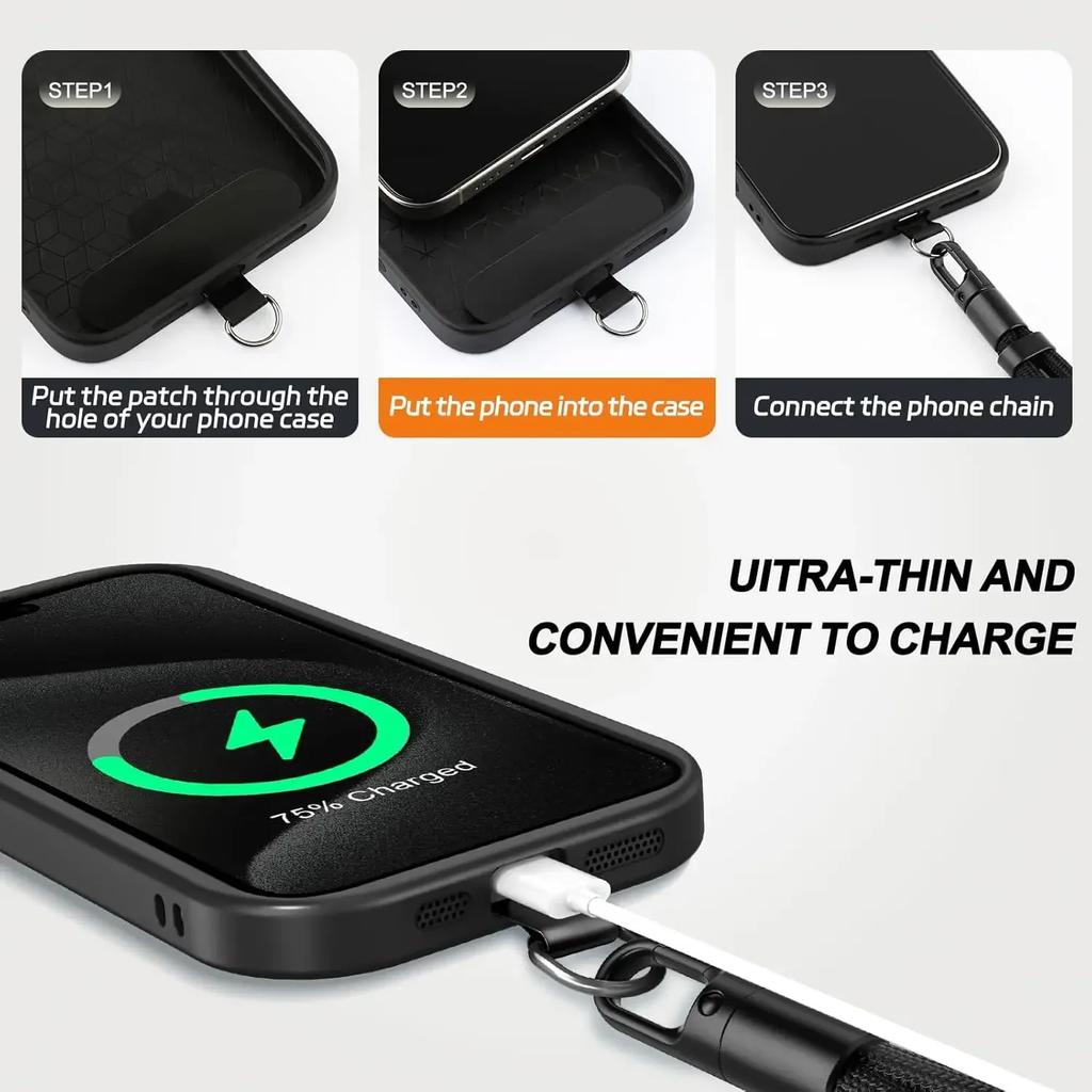 Cordón Ajustable para Teléfono Móvil Cordón Cruzado para Teléfono Cordón para Cuello con Parche para iPhone Cordón Colgante para Teléfono Móvil