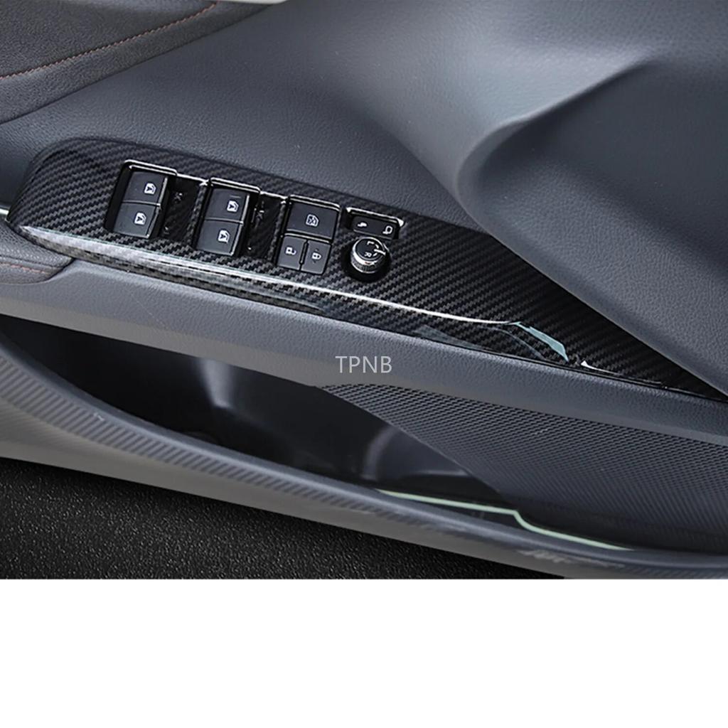 4PCS Carbon Fiber Glass Switch Decorative Cover for Toyota Camry 2018  8th Lift  Styling Accessories