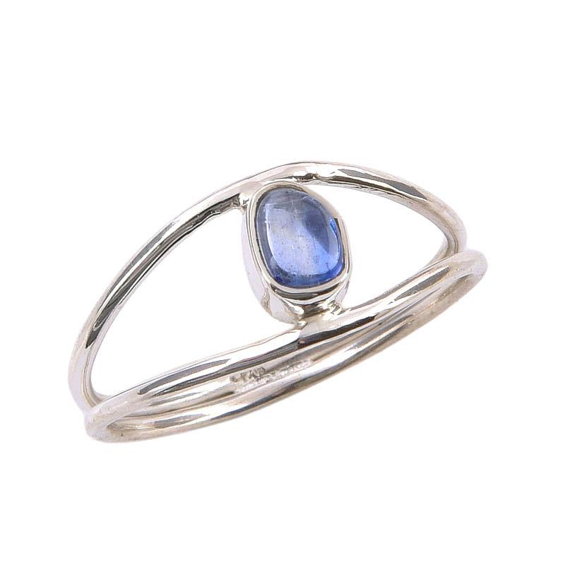 Natural Kyanite Gemstone Handmade 925 Sterling Silver Jewelry Ring Size 7.5 U0g63