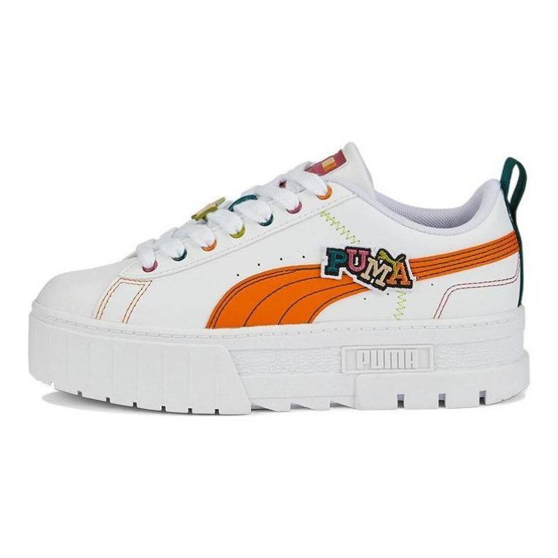PUMA Mayze Maze Pierced Women Low-top Casual Skate Shoes White Orange Green 386582-02 35.5
