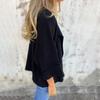 Frühling Herbst Damen Imitation Wildleder Jacke Revers Langarm Offene Vorderseite Mantel Einfarbige Regulärer Stil Oberbekleidung