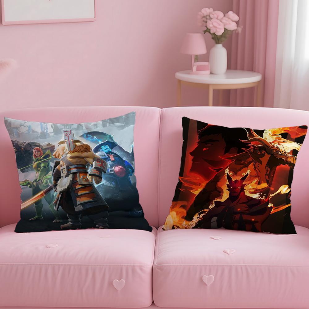 Game Cool D-Dota 2 Cushion Cover Soft Short Plush Double-Sided Printing Home Decor Machine Washable Pillow Case Gift