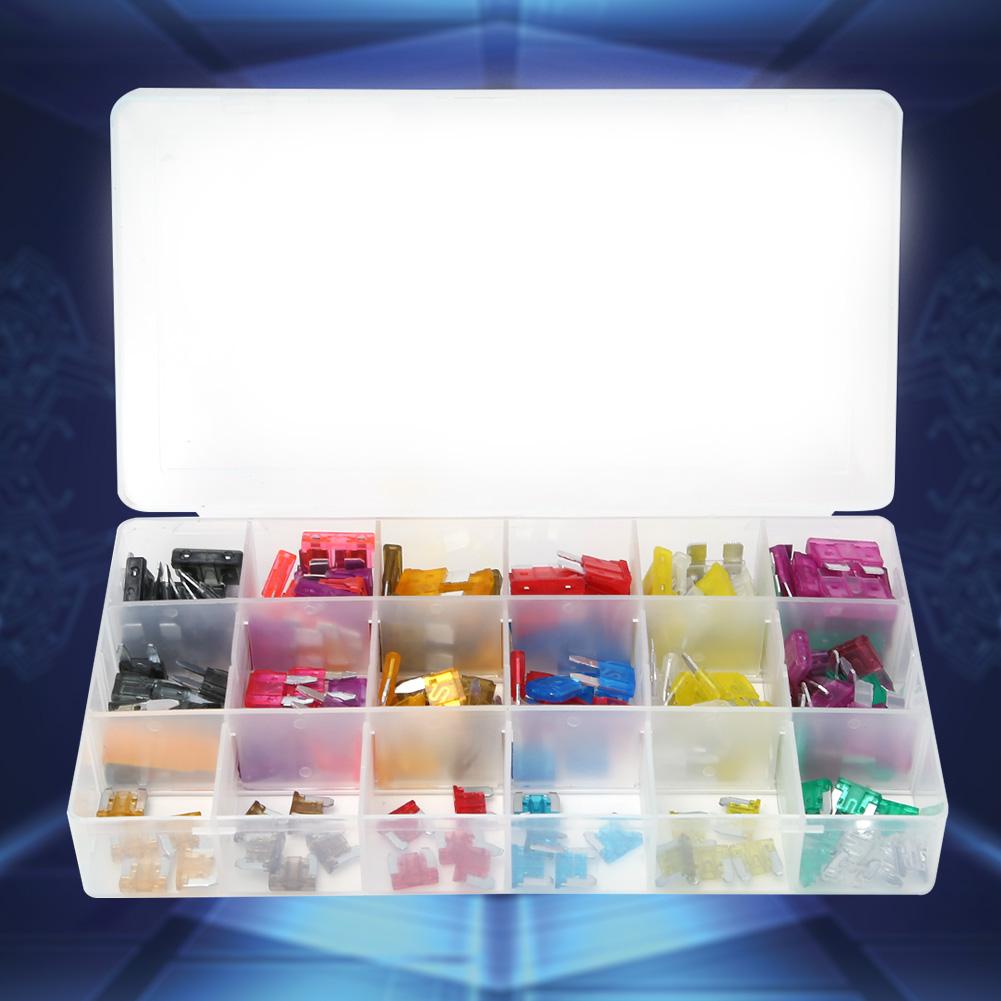 165 Pcs Blade Fuse Insert Type Aluminum Medium Small Mini Size Car Fuse Assortment Kit