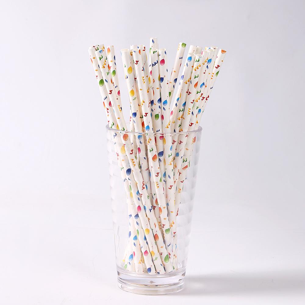 Individually Wrapped Colored Paper Straws for Milk, Tea, Coffee, or Party Decor