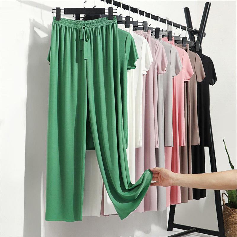 Ensemble de vêtements d'intérieur pour femme pour la maison, tenue d'été pour salon, pantalon d'intérieur ample d'automne, ensemble deux pièces pour femme, mignon