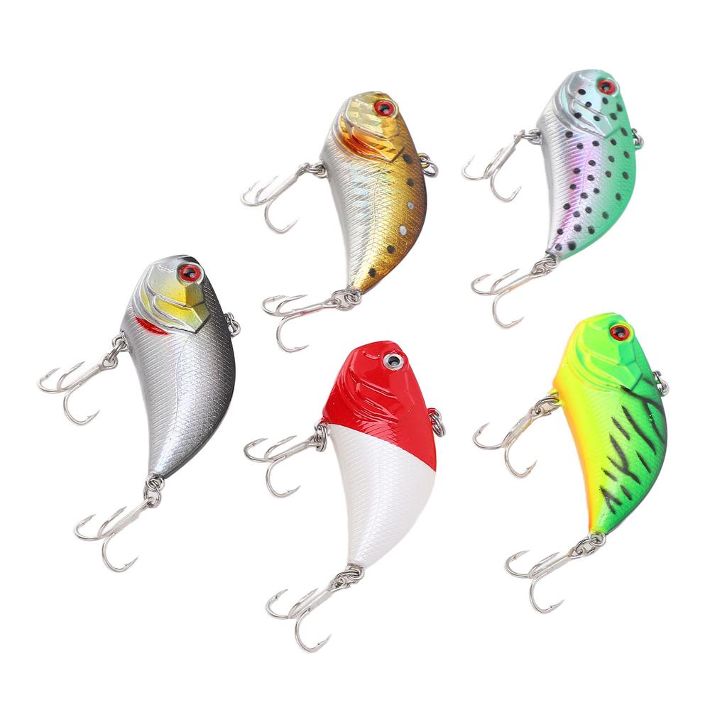 5Pcs Fake Bait 14g Fishing Poppers Swimbait Artificial Vibration Lure Plastic for Freshwater Saltwater